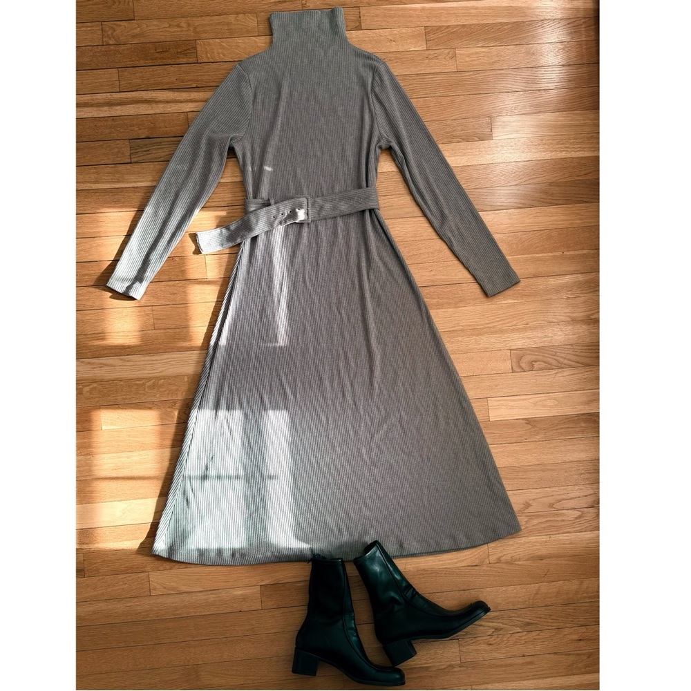 Club Monaco Melissah Knit Midi Dress - Greige Beige Grey - Size L